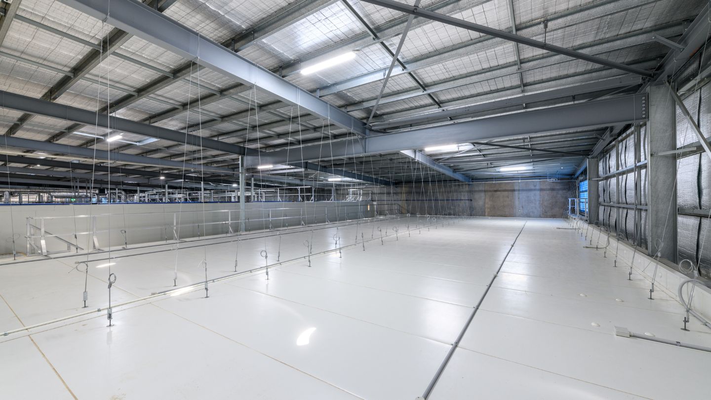 NRG Services providing the installation of client-supplied air handling systems for hatchers and setter areas at Darwalla Hatchery processing facility in Queensland.